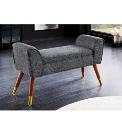 Invicta Interior Ławka SCARLETT 90 cm tkanina bouclé antracyt