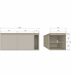 WOOOD Ławka SETTLE 108 cm dust