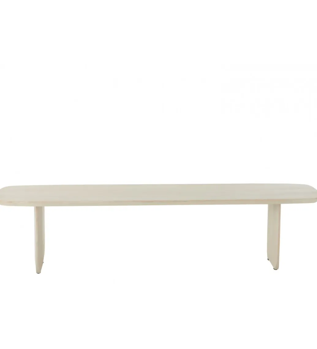 J-Line Ławka VIOLEN 190 cm drewno akcja biała