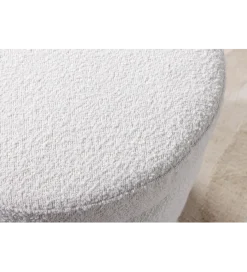 Invicta Interior Ławka VOQUE 115 cm z pojemnikiem Bouclé kremowo biała