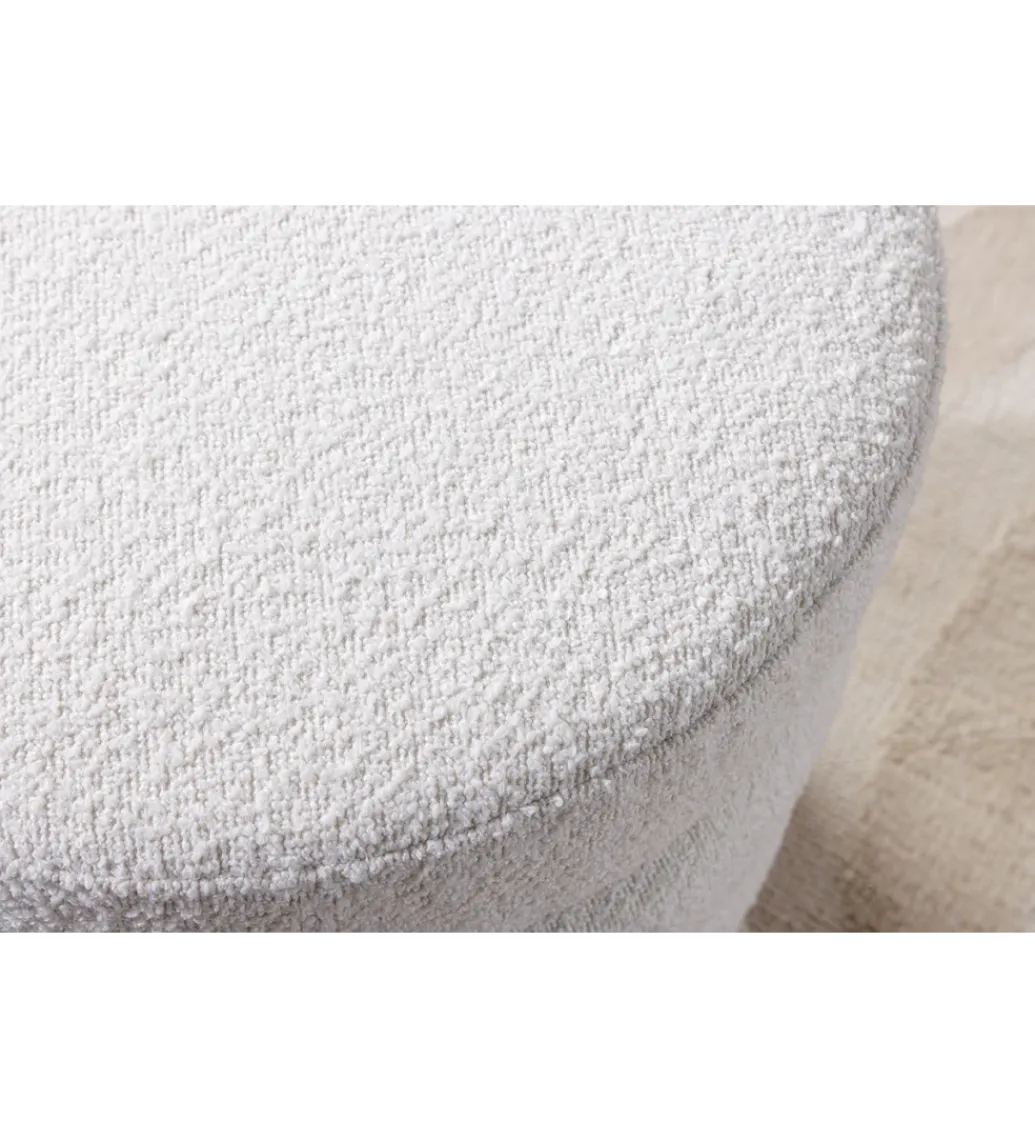 Invicta Interior Ławka VOQUE 115 cm z pojemnikiem Bouclé kremowo biała