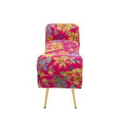 KARE Ławka WING FLOWER FEVER 100 cm różowa