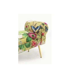 KARE Ławka WING FLOWER FEVER 100 cm żółta