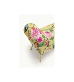 KARE Ławka WING FLOWER FEVER 100 cm żółta