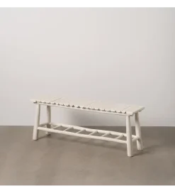 Zona-Design Ławka WORN 120 cm drewno teak bielona