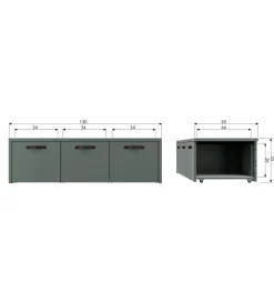 WOOOD Ławka ze schowkiem STAGE 120 cm drewno sosny zielona