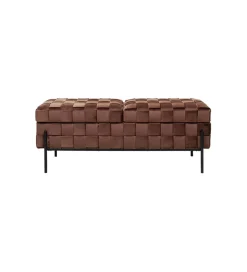 KARE Ławka ze schowkiem WEAVE 121 cm mocca
