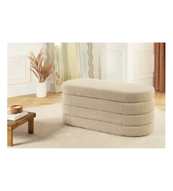 Invicta Interior Ławka z schowkiem VOQUE 115 cm bouclé taupe