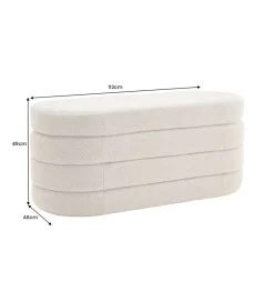 Invicta Interior Ławka z schowkiem VOQUE 115 cm bouclé taupe
