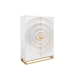 Invicta Interior - przedsprzedaż Barek SWEET GOLDEN SUNSET 140 cm drewno mango biała