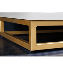 Invicta Interior - przedsprzedaż Barek SWEET GOLDEN SUNSET 140 cm drewno mango biała