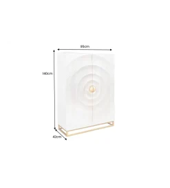 Invicta Interior - przedsprzedaż Barek SWEET GOLDEN SUNSET 140 cm drewno mango biała