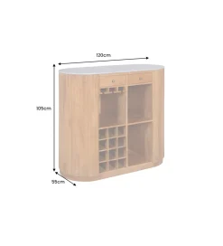 Invicta Interior Barek wyspa TRES CHIC 120 cm drewno mango blat marmur