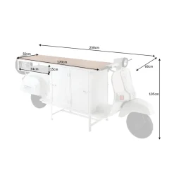 Invicta Interior Barowa komoda SCOOTER 250 cm drewno mango