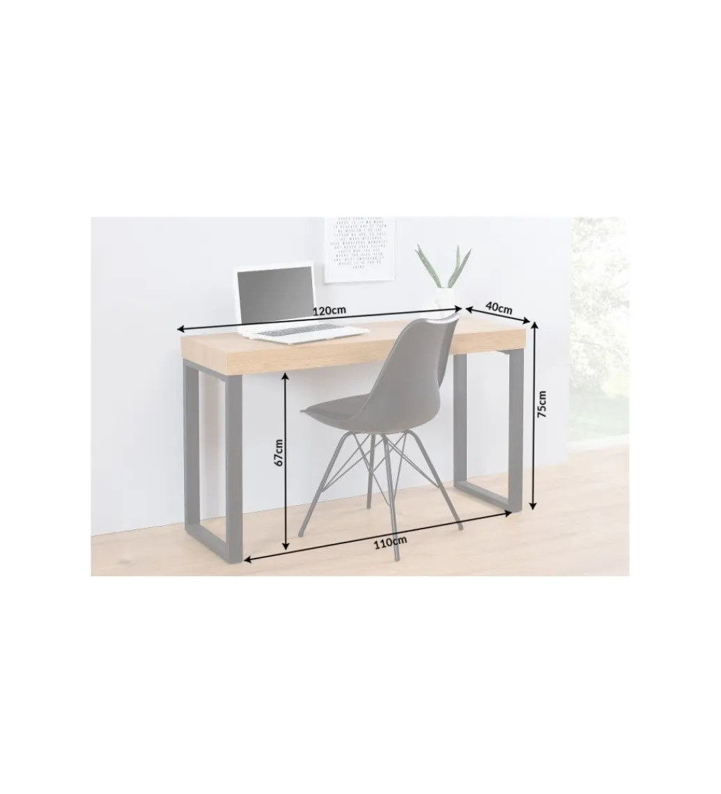 Invicta Interior Biurko Black Desk 120 cm w kolorze dębu