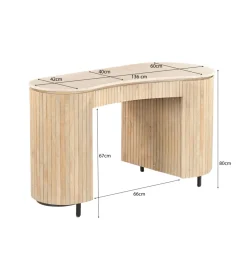 LF-Design Biurko BRIX DEXTER 136 cm drewno mango kamień bottecino