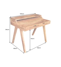 Invicta Interior - przedsprzedaż Biurko MONSOON 100 cm drewno akacja