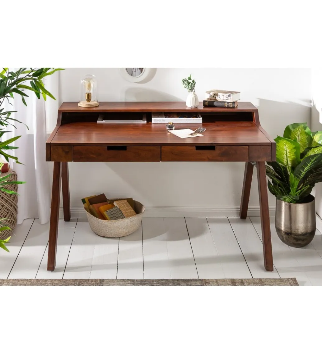 Invicta Interior Biurko Monsoon 120 cm drewno ciemna akacja