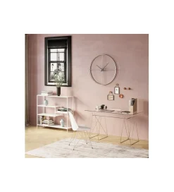 KARE Biurko szklane POLAR 130 cm srebrne