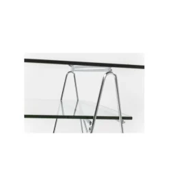 KARE Biurko szklane POLAR 130 cm srebrne
