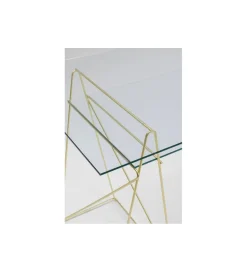 KARE Biurko szklane POLAR 135 cm złote