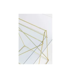 KARE Biurko szklane POLAR 135 cm złote