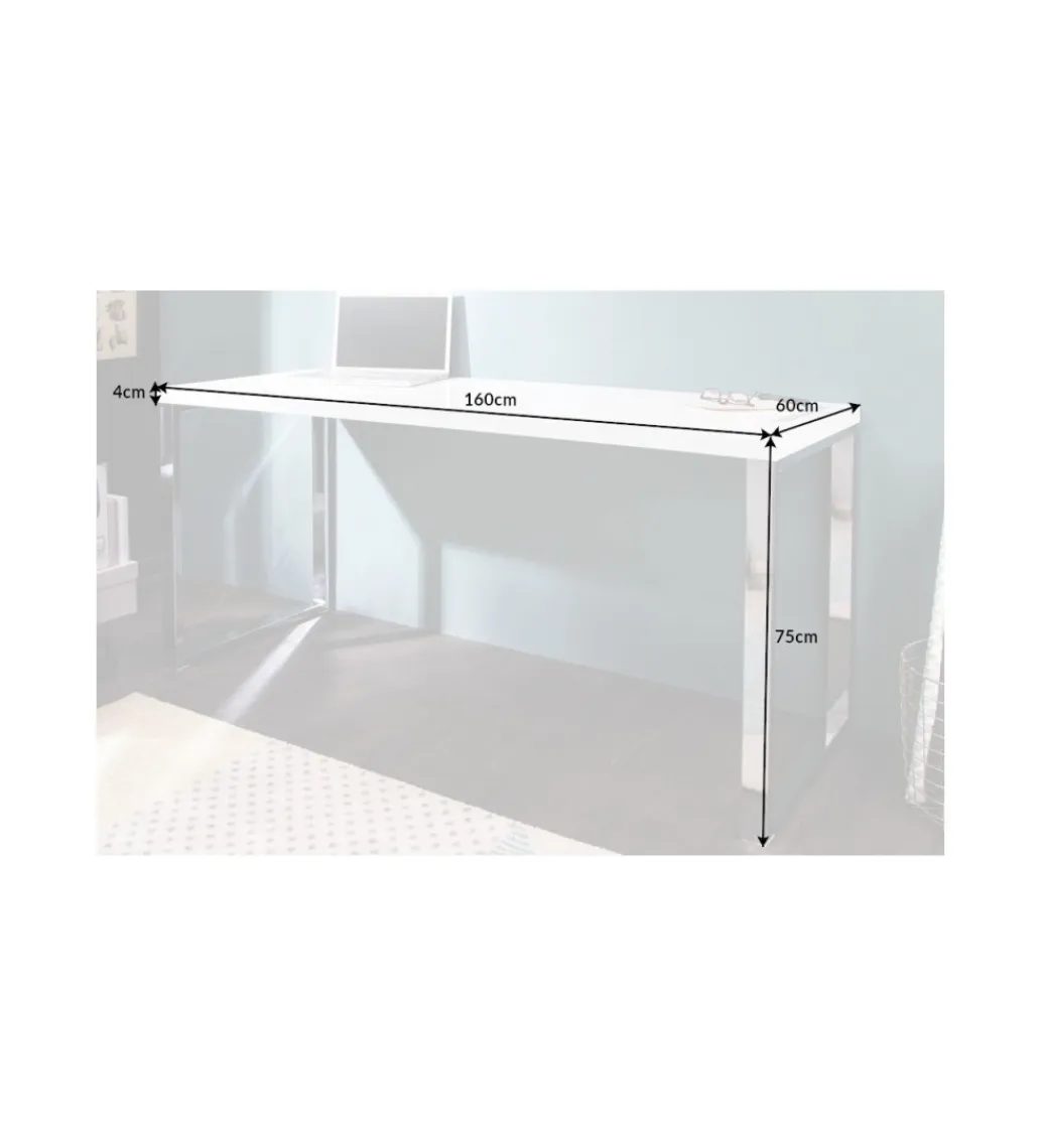 Invicta Interior Biurko White Desk 160 cm białe
