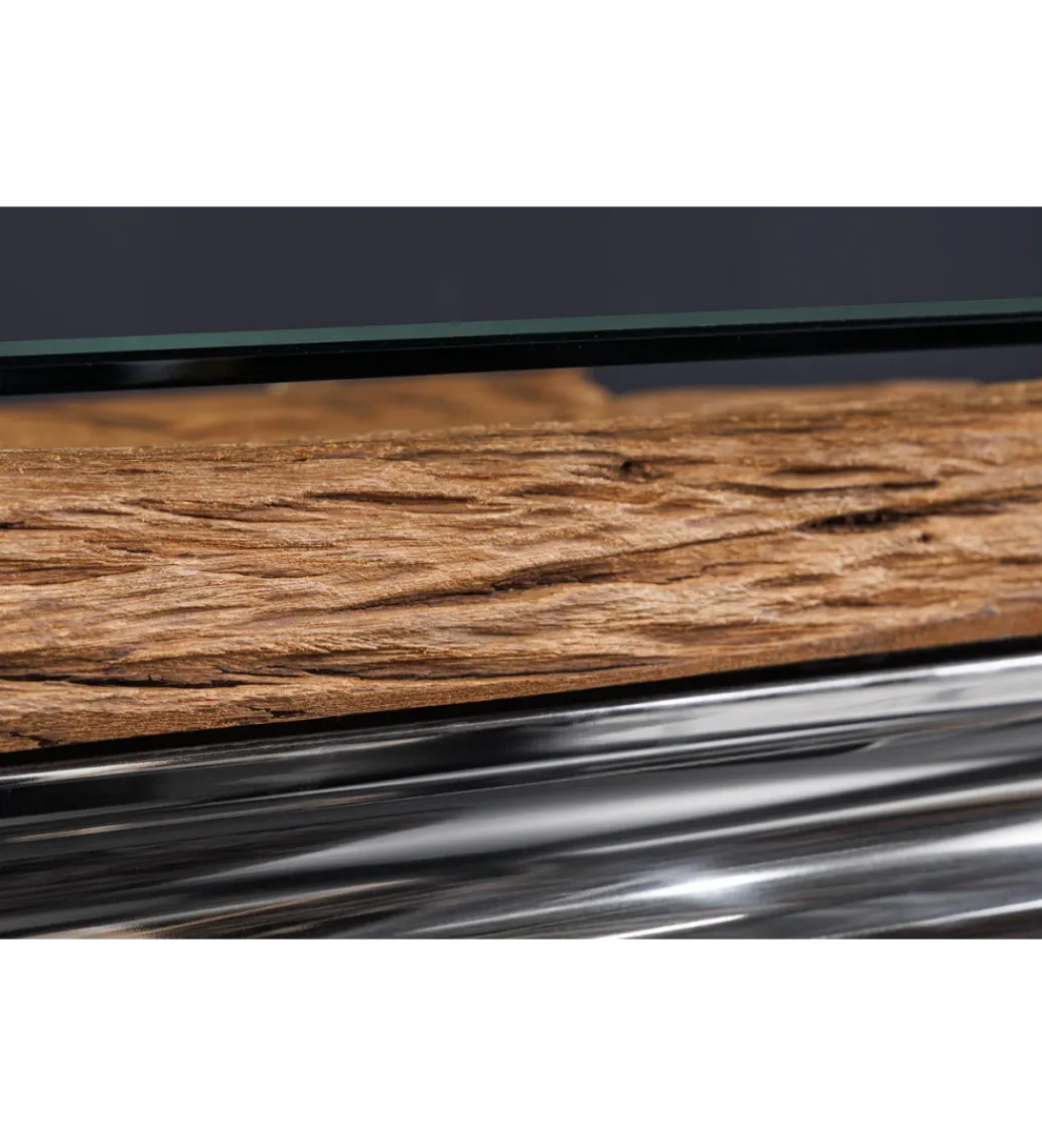 Invicta Interior Blat do Stolika kawowego MODERN BAROCK BARRACUDA 100 cm drewno teak