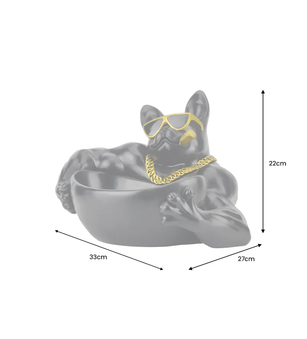 Invicta Interior Dekoracja misa BULLDOG 30 cm czarna