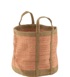 J-Line Donica BASKET 40 cm naturalna różowa