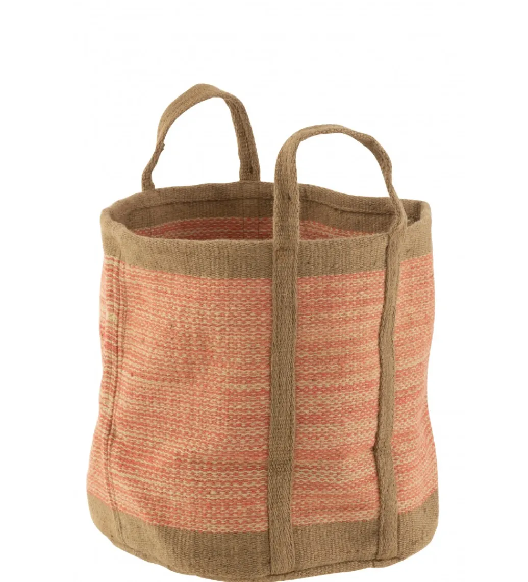J-Line Donica BASKET 40 cm naturalna różowa