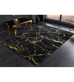 Invicta Interior Dywan MARBLE 160 x 240 cm czarno złoty