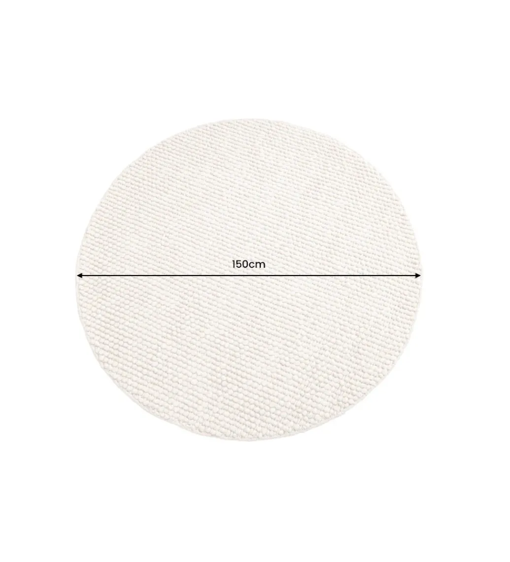 Invicta Interior Dywan WOOL 150cm okrągły beżowy