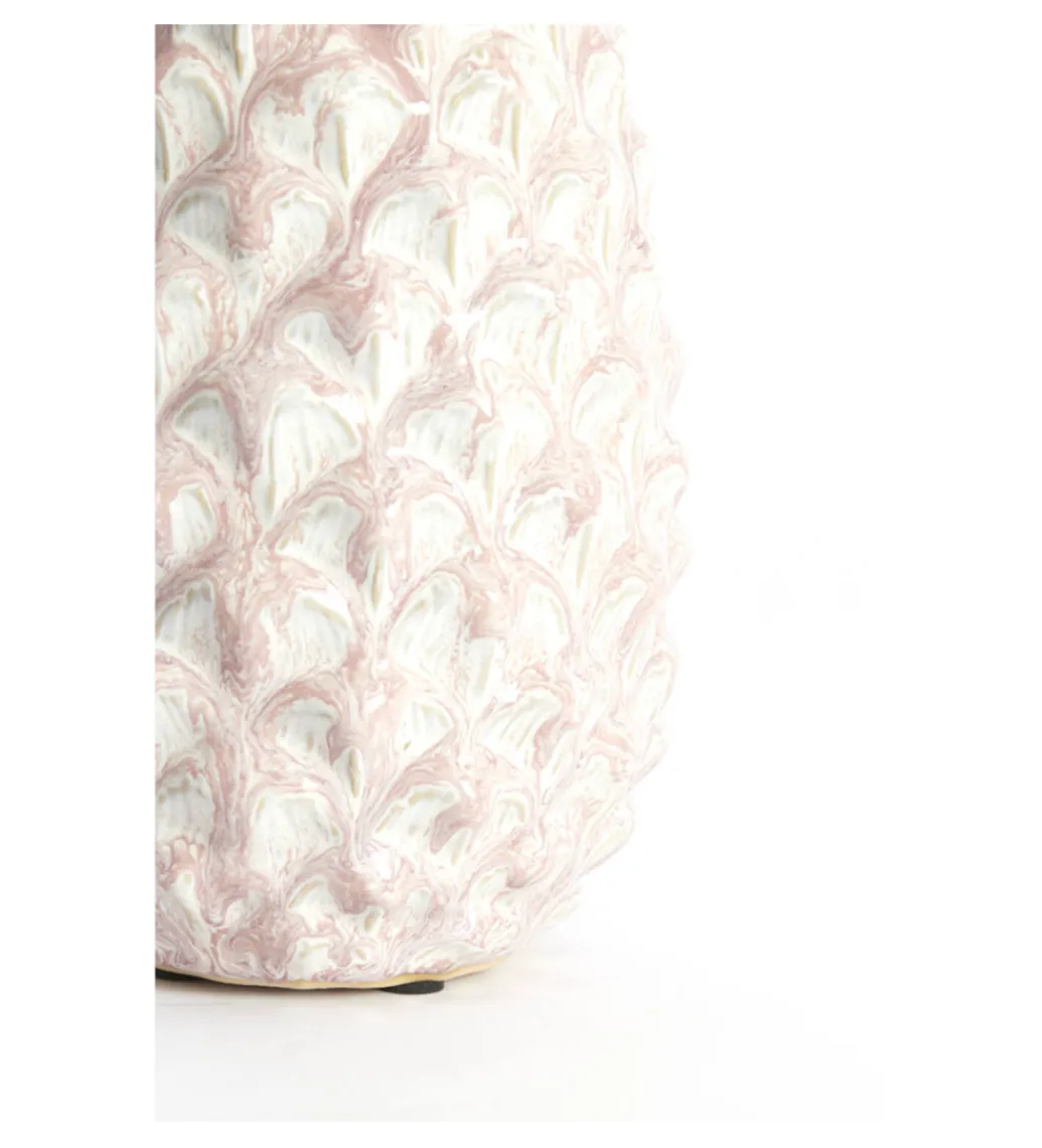 L&L Figurka ANANAS NANASI 31 cm ceramika różowobiały