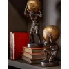 J-Line Figurka BALL HOLDING 42 cm ciemno brązowa złota
