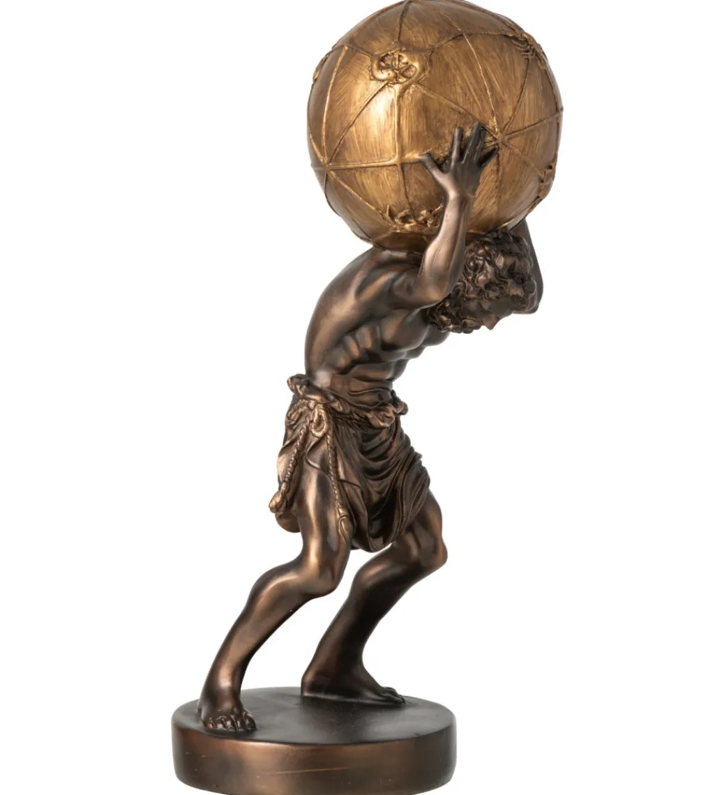 J-Line Figurka BALL HOLDING 42 cm ciemno brązowa złota