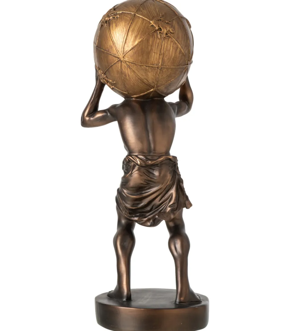 J-Line Figurka BALL HOLDING 42 cm ciemno brązowa złota