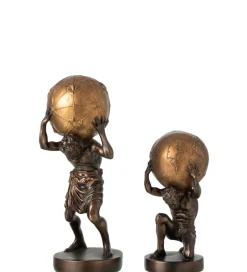 J-Line Figurka BALL HOLDING 42 cm ciemno brązowa złota