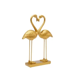 KDesign Figurka Flamingo Love 29 cm złota