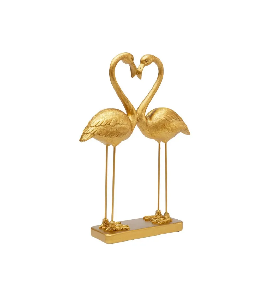 KDesign Figurka Flamingo Love 29 cm złota