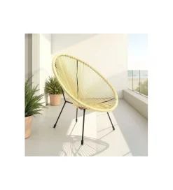 KARE Fotel ACAPULCO 85 cm jasnożółty