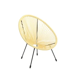 KARE Fotel ACAPULCO 85 cm jasnożółty
