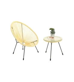 KARE Fotel ACAPULCO 85 cm jasnożółty
