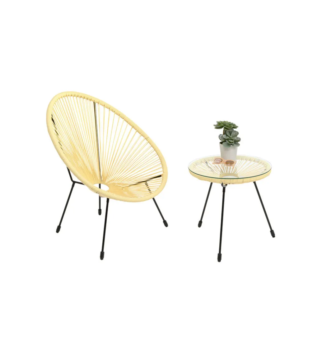KARE Fotel ACAPULCO 85 cm jasnożółty