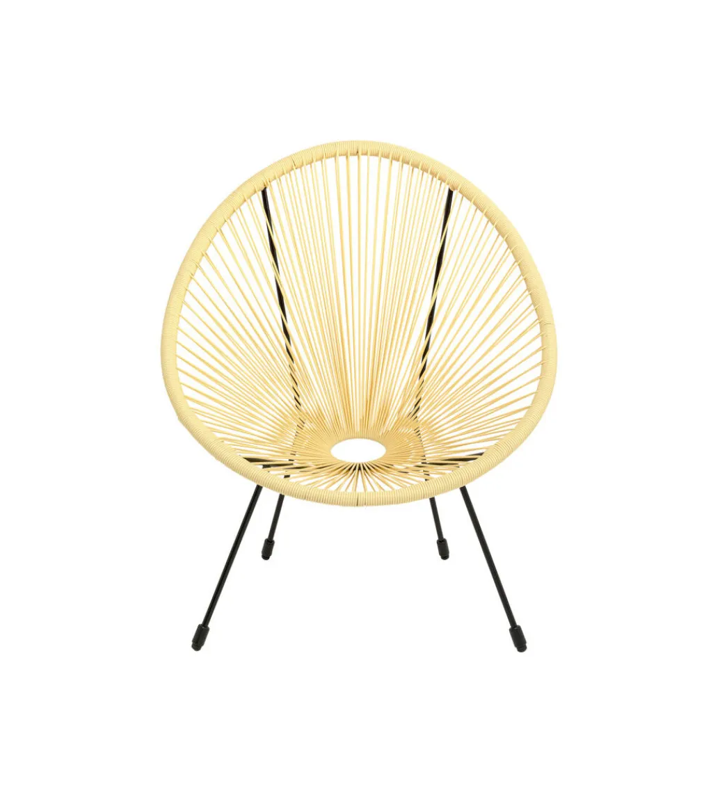KARE Fotel ACAPULCO 85 cm jasnożółty