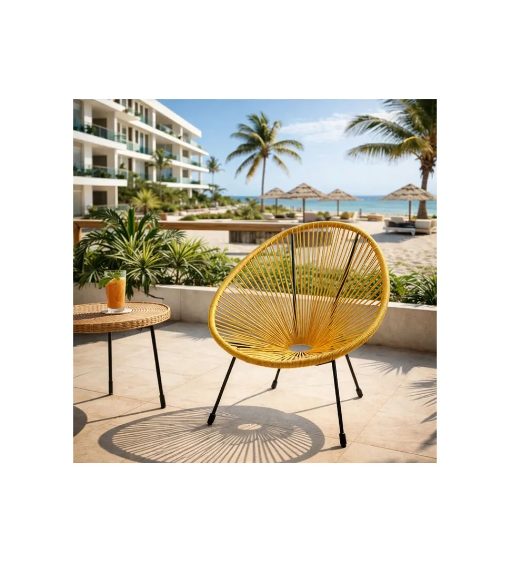 KARE Fotel ACAPULCO 85 cm żółty