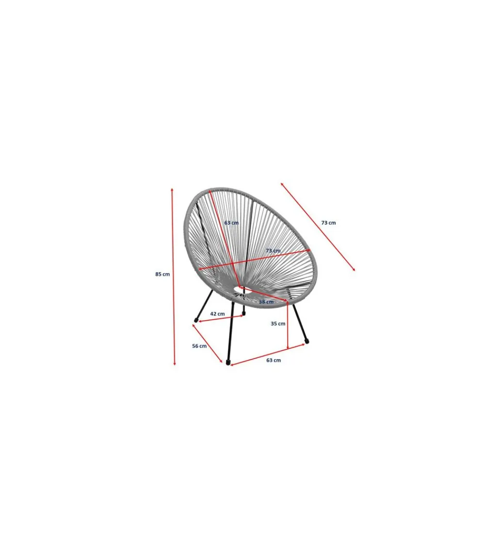 KARE Fotel ACAPULCO 85 cm żółty