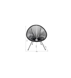 KARE Fotel ACAPULCO 85 cm wiśniowy