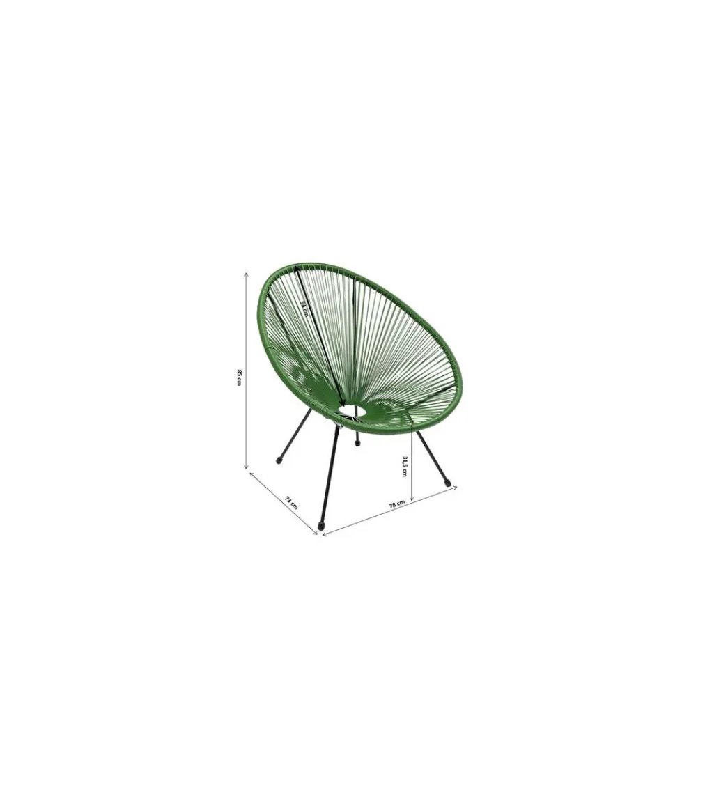 KARE Fotel ACAPULCO 85 cm zielony