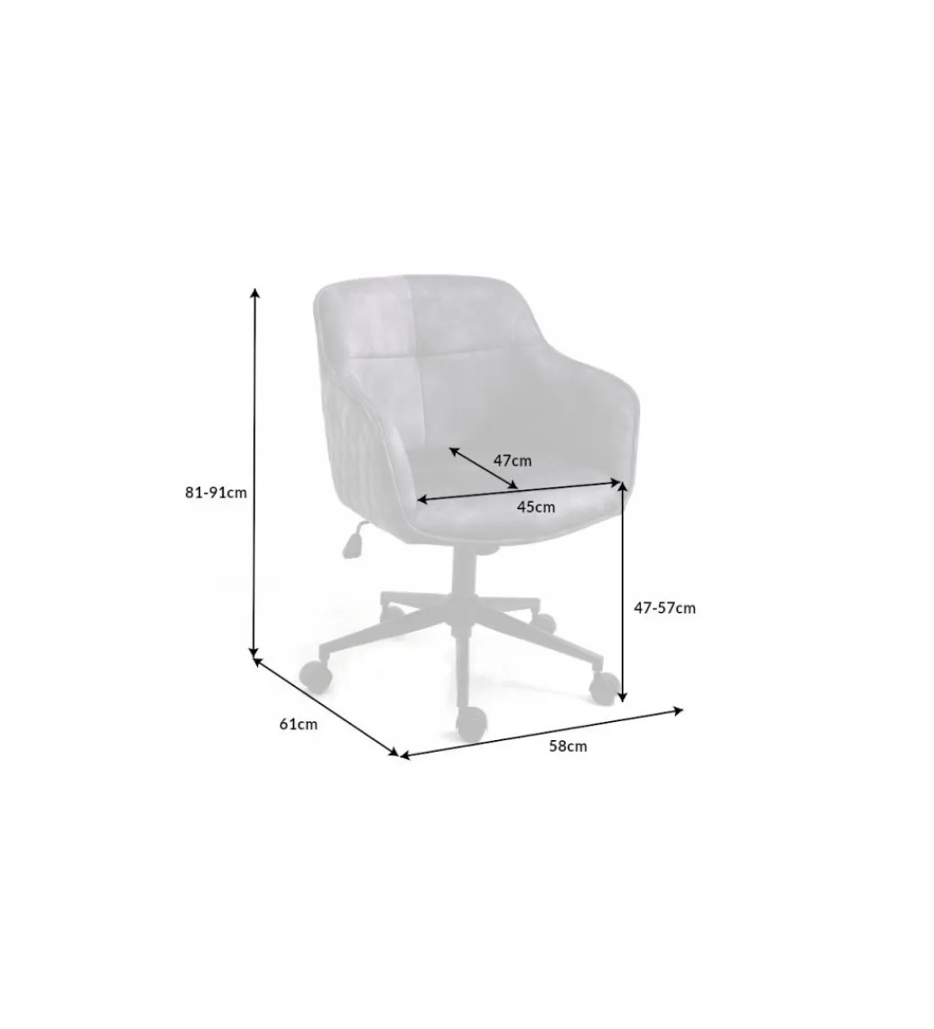 Invicta Interior Fotel biurowy Edmonton ciemnoszary